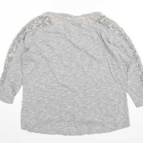 H&M Womens Grey  Cotton Basic T-Shirt Size M Round Neck