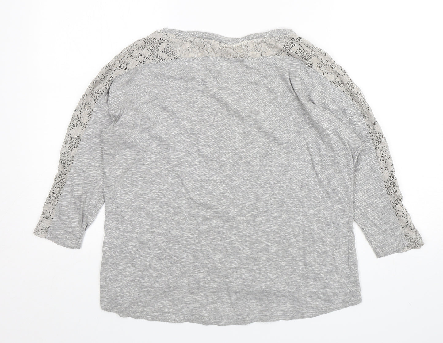 H&M Womens Grey  Cotton Basic T-Shirt Size M Round Neck