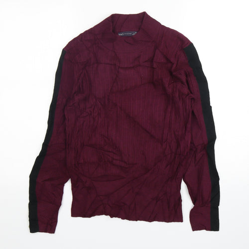 Marks and Spencer Womens Purple High Neck  Viscose Pullover Jumper Size 12