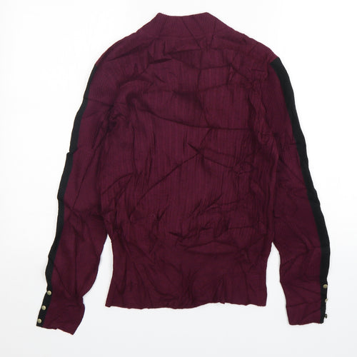 Marks and Spencer Womens Purple High Neck  Viscose Pullover Jumper Size 12