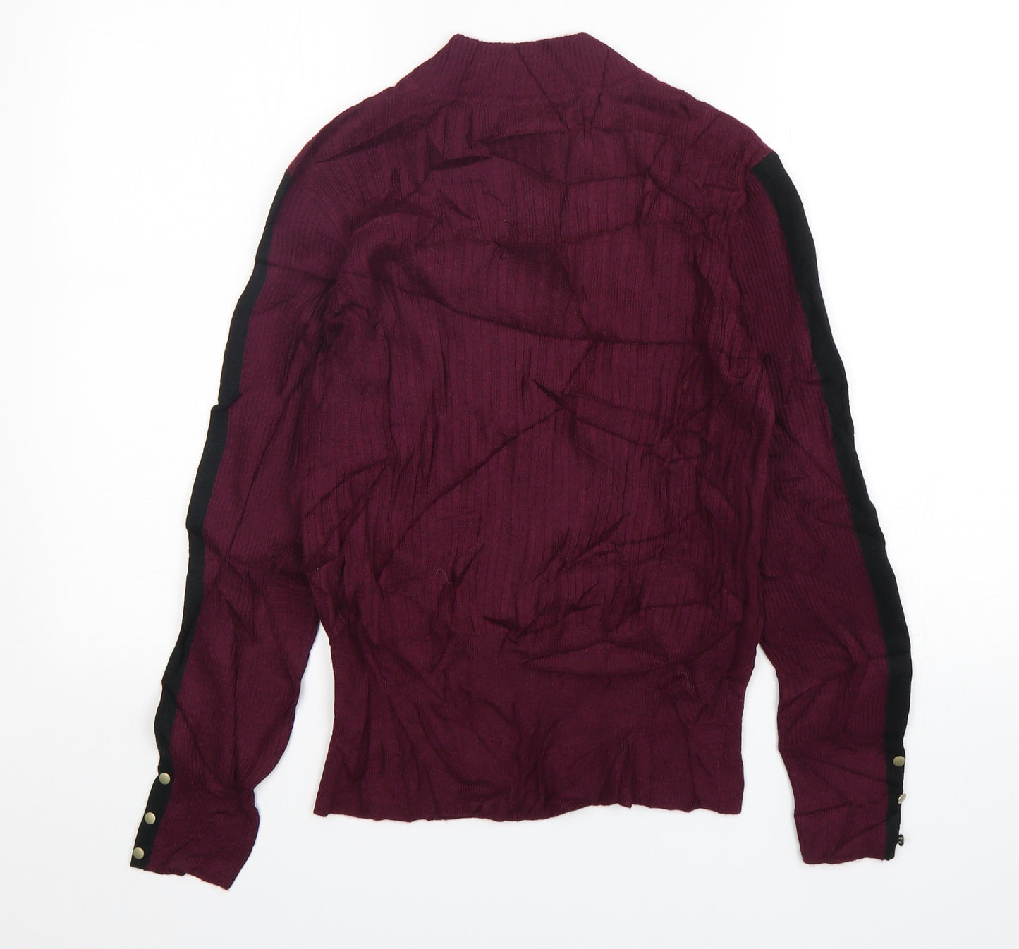 Marks and Spencer Womens Purple High Neck  Viscose Pullover Jumper Size 12