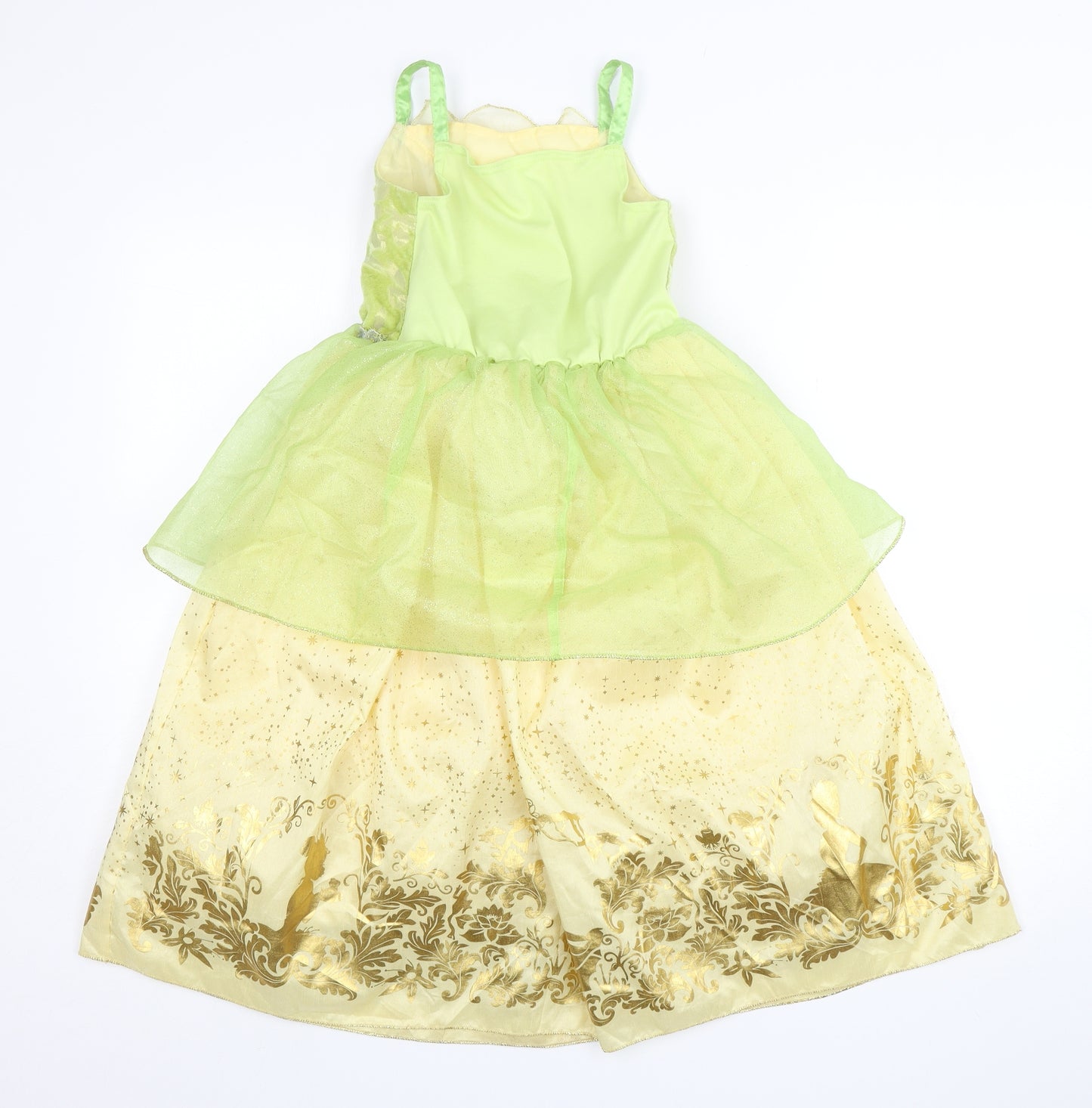 Disney Store  Girls Multicoloured Floral Polyester Ball Gown  Size 5-6 Years  V-Neck  - Princess Tiana