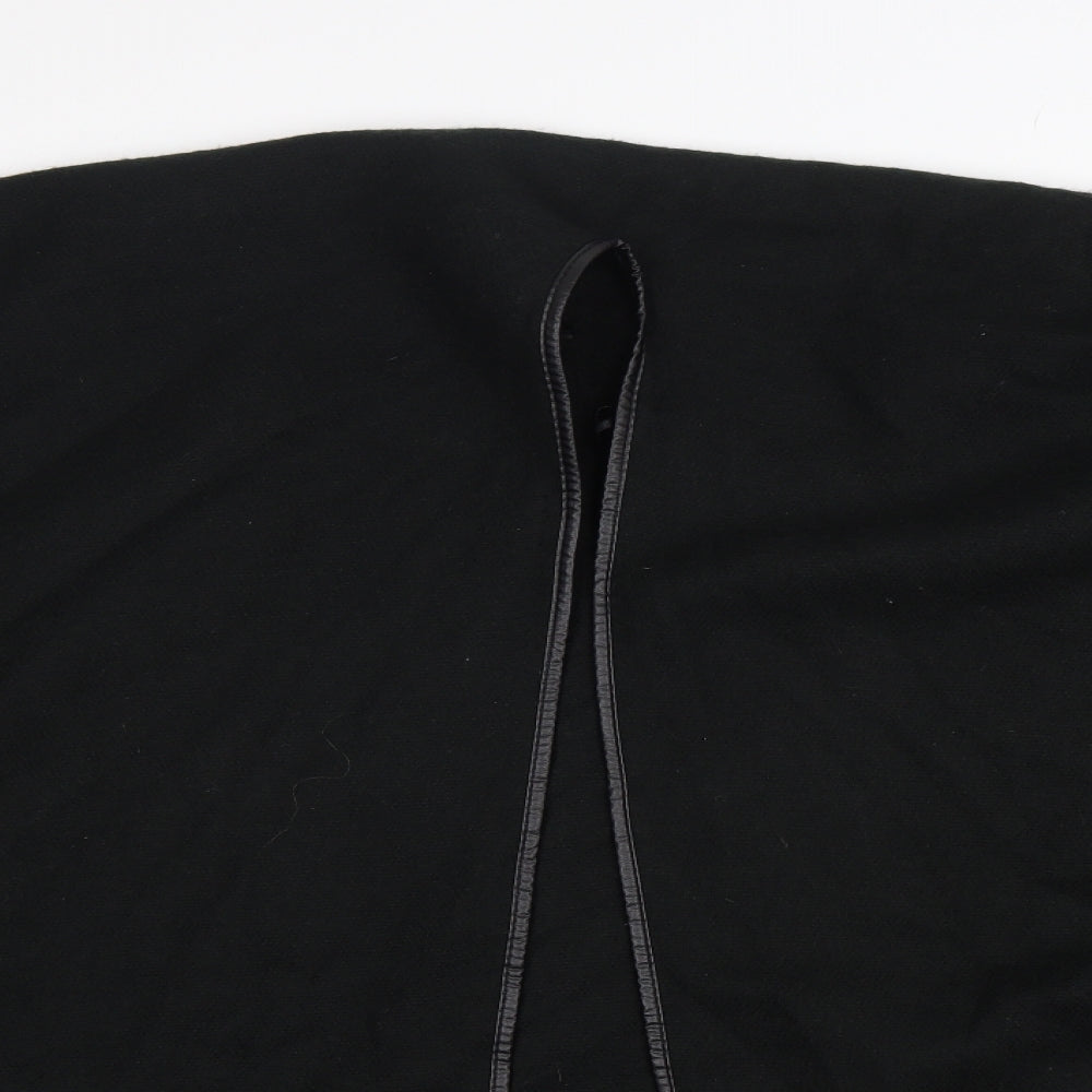 Preworn  Womens Black V-Neck  Acrylic Cape Jumper One Size