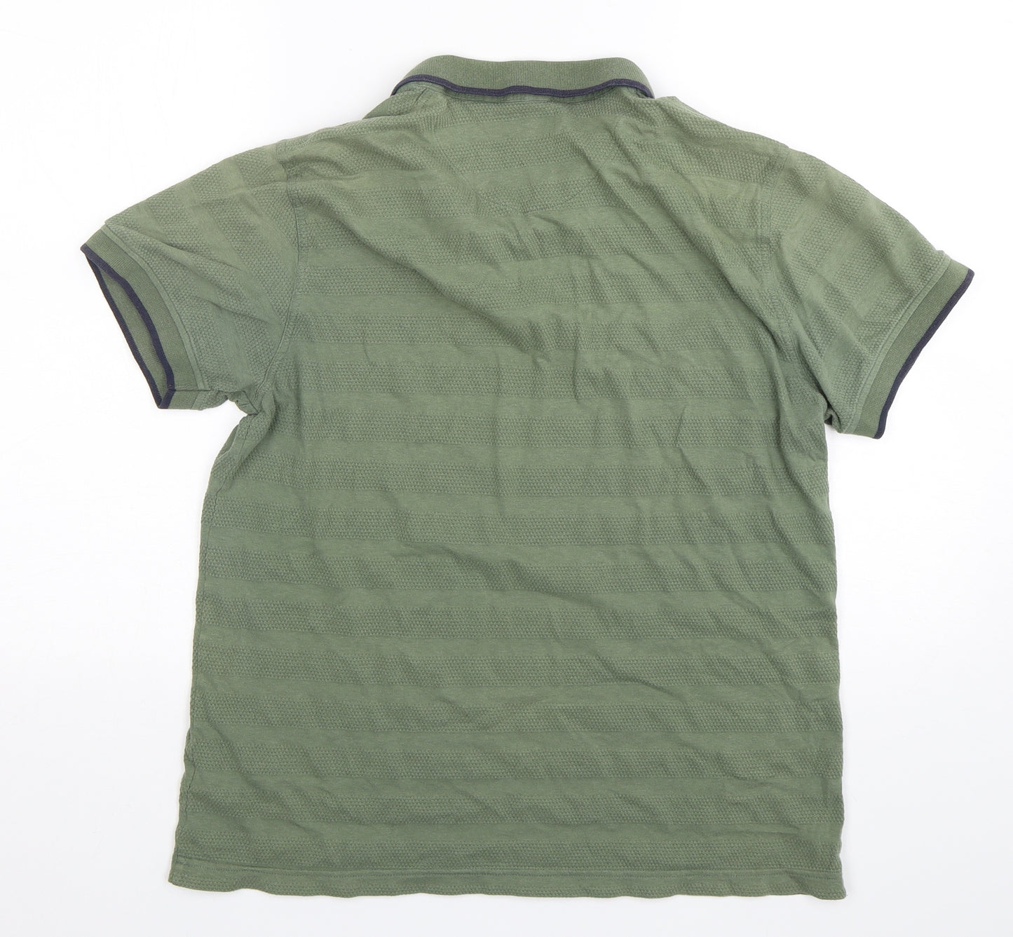 Easy Mens Green  Cotton  Polo Size L Collared Pullover