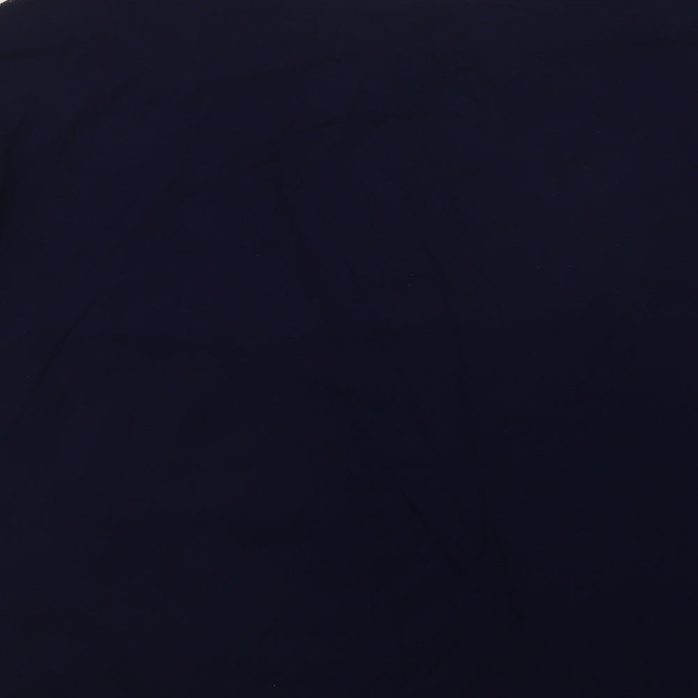 Per Una Womens Blue Floral Viscose Basic Blouse Size 14 Crew Neck