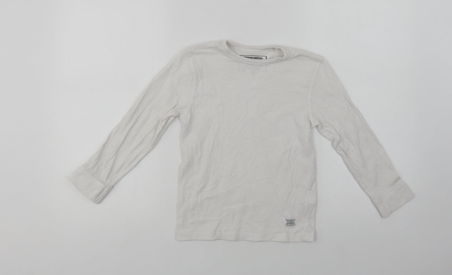 Blue Zoo Boys White  Cotton Basic T-Shirt Size 6-7 Years Crew Neck