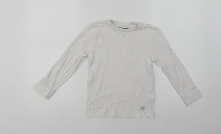 Blue Zoo Boys White  Cotton Basic T-Shirt Size 6-7 Years Crew Neck