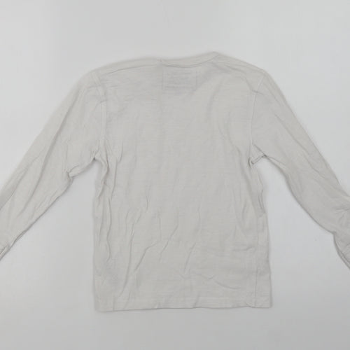 Blue Zoo Boys White  Cotton Basic T-Shirt Size 6-7 Years Crew Neck