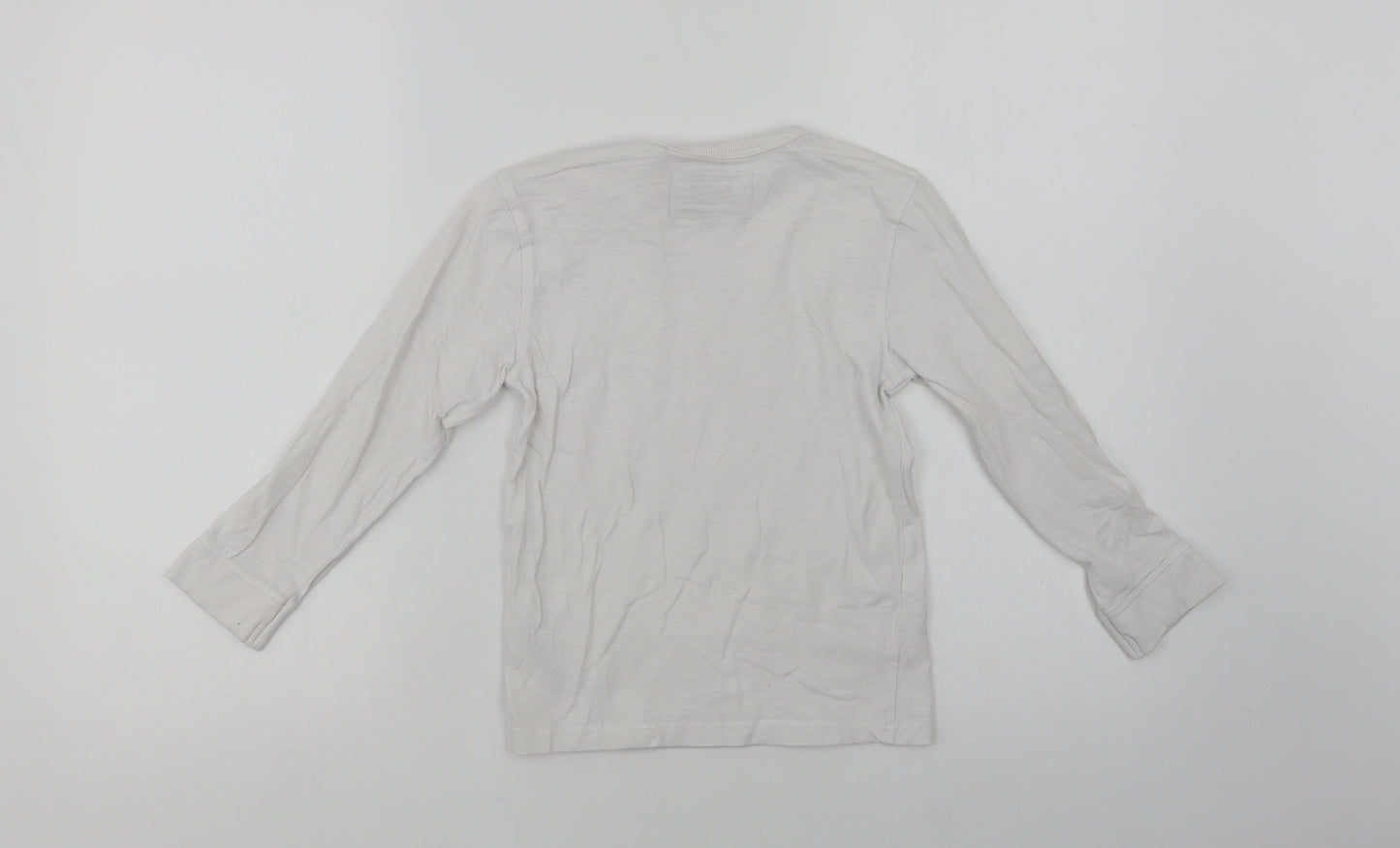 Blue Zoo Boys White  Cotton Basic T-Shirt Size 6-7 Years Crew Neck