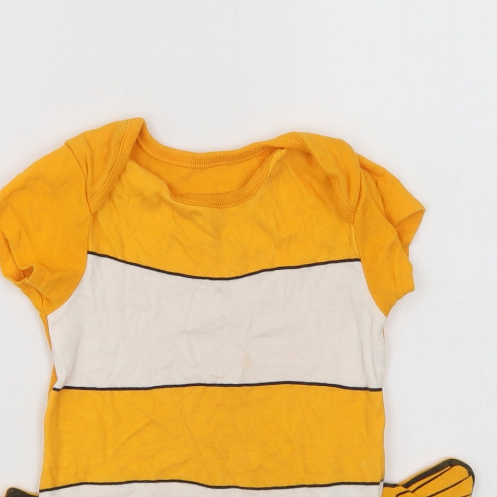 George Baby Yellow Striped Cotton Romper One-Piece Size 9-12 Months  Snap - Nemo