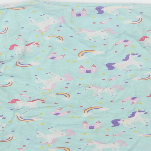 Crafted Girls Green Geometric Cotton Top Pyjama Top Size 3-4 Years   - Unicorns And Rainbows