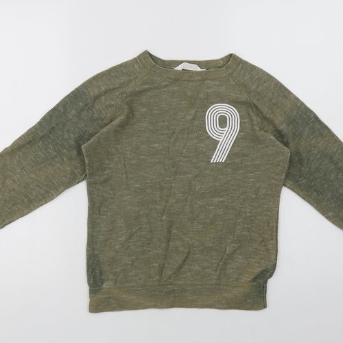 H&M Girls Green Batik Cotton Pullover Sweatshirt Size 9-10 Years