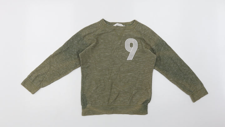 H&M Girls Green Batik Cotton Pullover Sweatshirt Size 9-10 Years