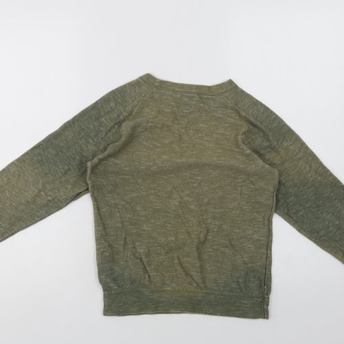 H&M Girls Green Batik Cotton Pullover Sweatshirt Size 9-10 Years