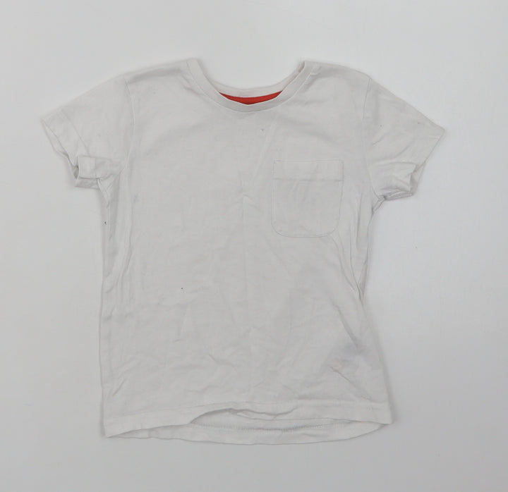 Dunnes Stores Girls White  Cotton Basic T-Shirt Size 3 Years Crew Neck