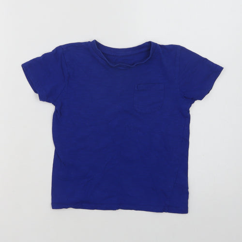 Dunnes Boys Blue  Cotton Basic T-Shirt Size 5 Years Crew Neck