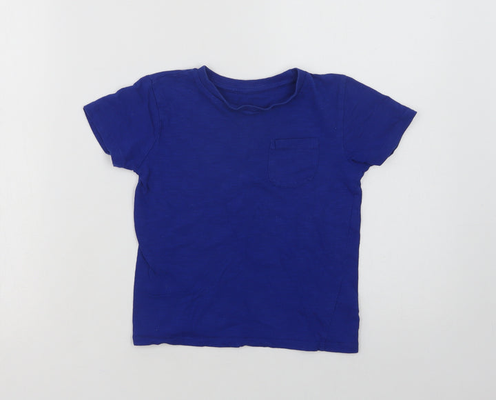 Dunnes Boys Blue Cotton Basic T-Shirt Size 5 Years Crew Neck