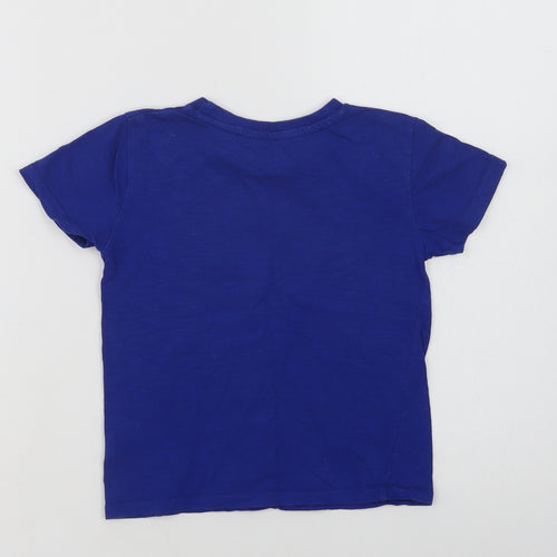 Dunnes Boys Blue  Cotton Basic T-Shirt Size 5 Years Crew Neck