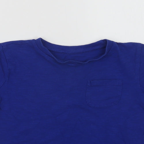 Dunnes Boys Blue  Cotton Basic T-Shirt Size 5 Years Crew Neck