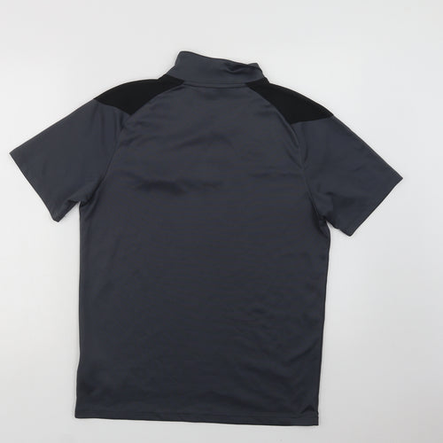 Umbro Mens Grey  Polyester  Polo Size M Collared Button - Knockbread A.F.C