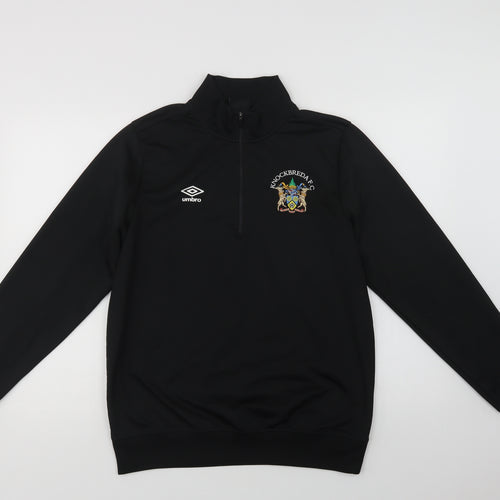 Umbro Mens Black  Polyester Henley Sweatshirt Size M   - Knockbread A.F.C