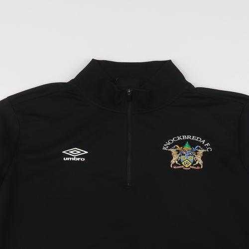 Umbro Mens Black  Polyester Henley Sweatshirt Size M   - Knockbread A.F.C