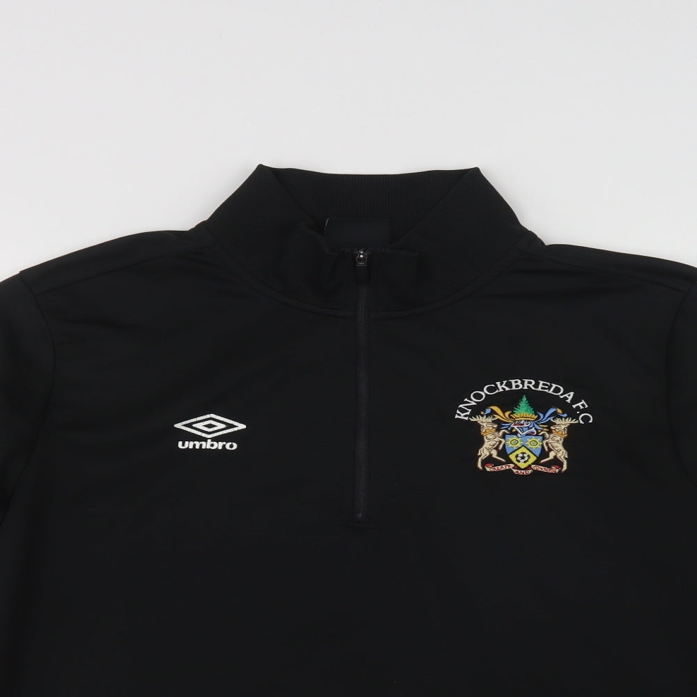 Umbro Mens Black  Polyester Henley Sweatshirt Size M   - Knockbread A.F.C