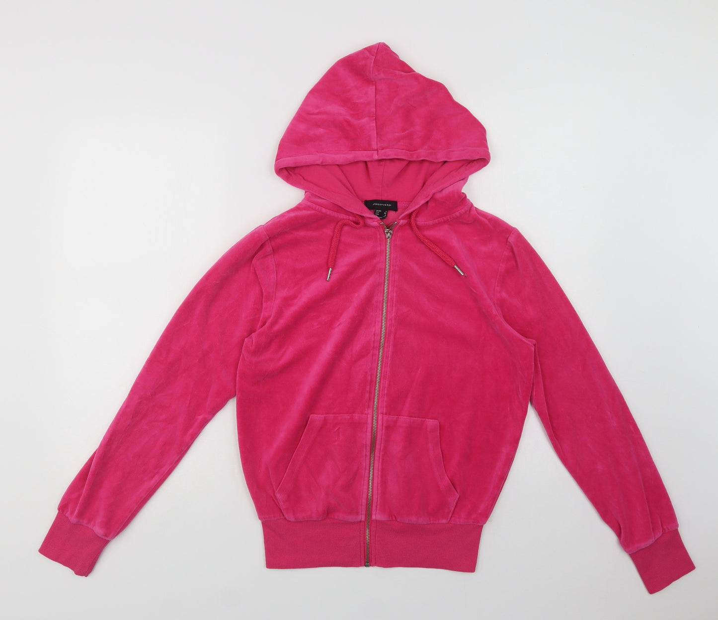 Primark Womens Pink  Cotton Henley Hoodie Size 8  Zip