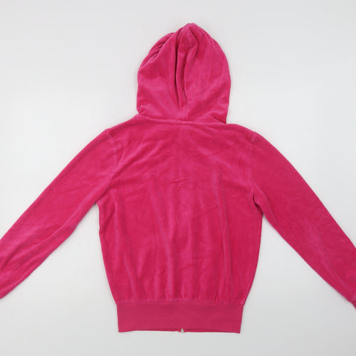 Primark Womens Pink  Cotton Henley Hoodie Size 8  Zip
