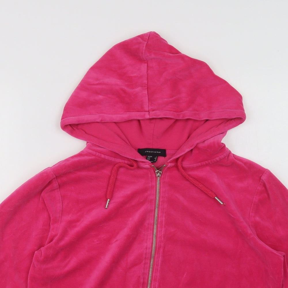 Primark Womens Pink  Cotton Henley Hoodie Size 8  Zip