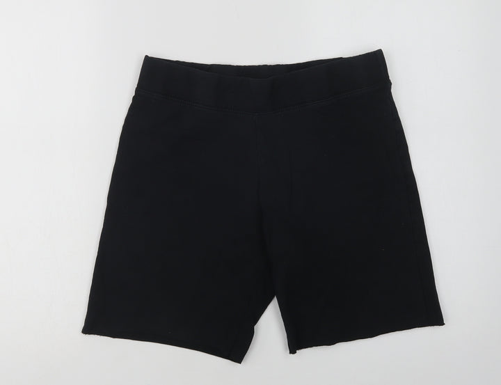Dunnes Stores Womens Black Cotton Compression Shorts Size M L8 in Regular