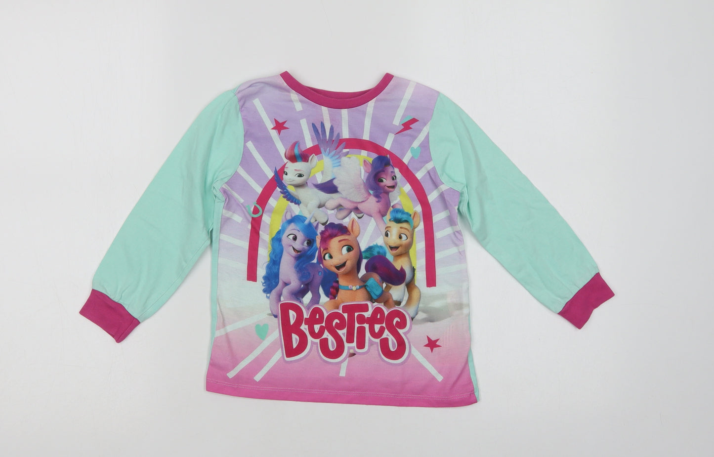 Character.Com Girls Green  Polyester Basic T-Shirt Size 6 Years Crew Neck  - My Little Pony