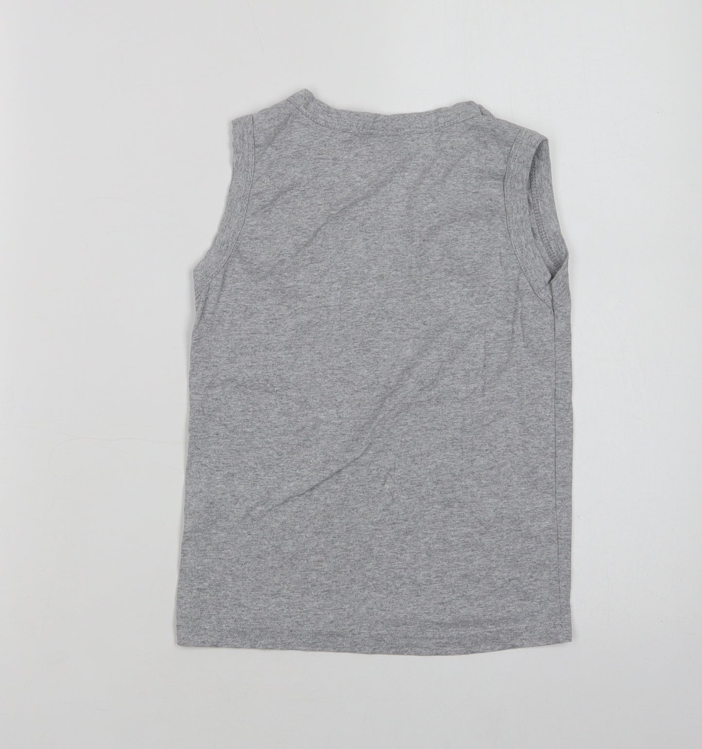 Tommy Hilfiger Boys Grey  Cotton Basic Tank Size 8 Years Crew Neck