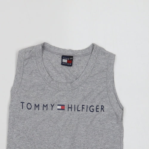 Tommy Hilfiger Boys Grey  Cotton Basic Tank Size 8 Years Crew Neck