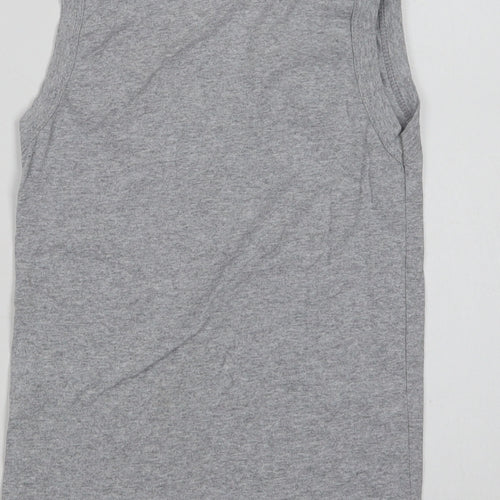 Tommy Hilfiger Boys Grey  Cotton Basic Tank Size 8 Years Crew Neck
