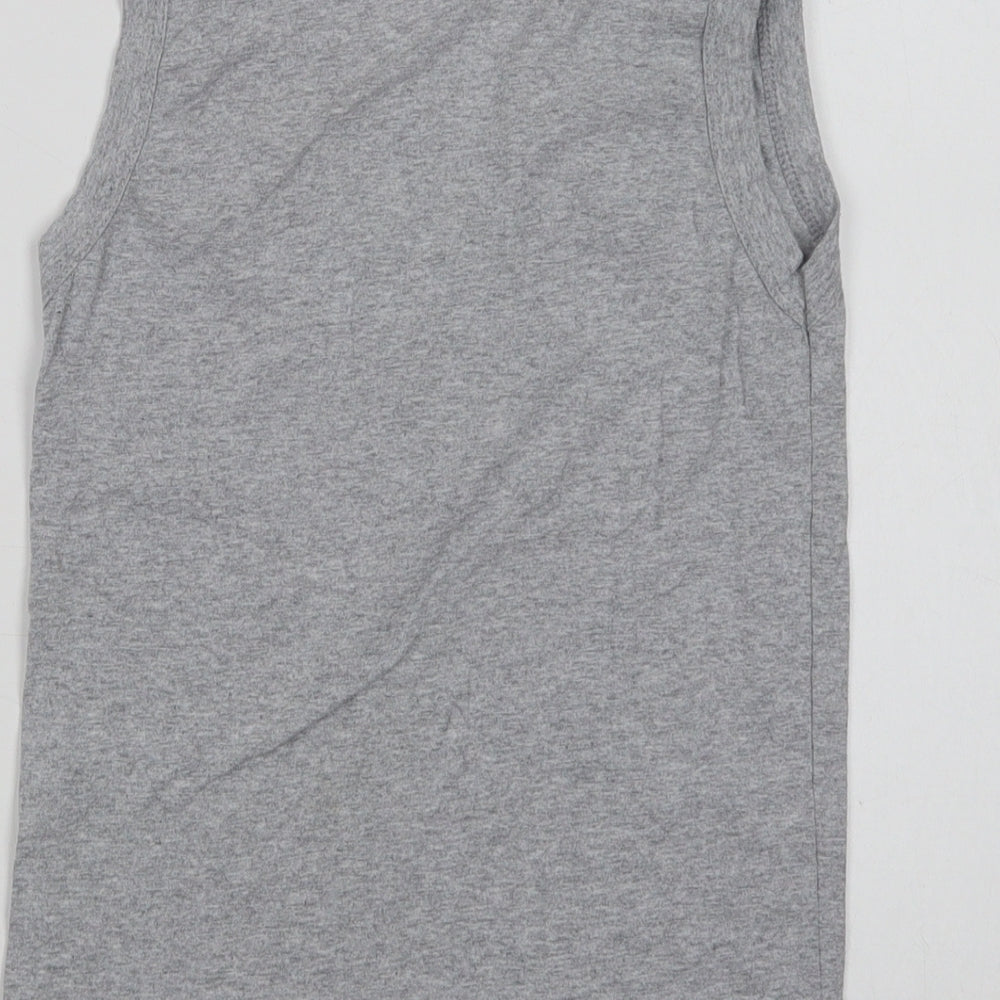 Tommy Hilfiger Boys Grey  Cotton Basic Tank Size 8 Years Crew Neck