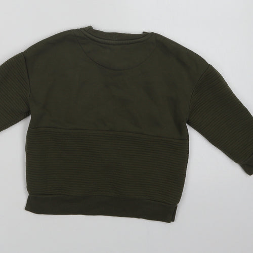 Primark Boys Green  Cotton Pullover Sweatshirt Size 2-3 Years