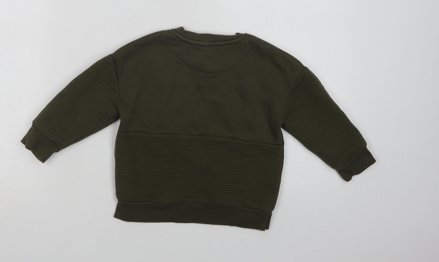 Primark Boys Green  Cotton Pullover Sweatshirt Size 2-3 Years