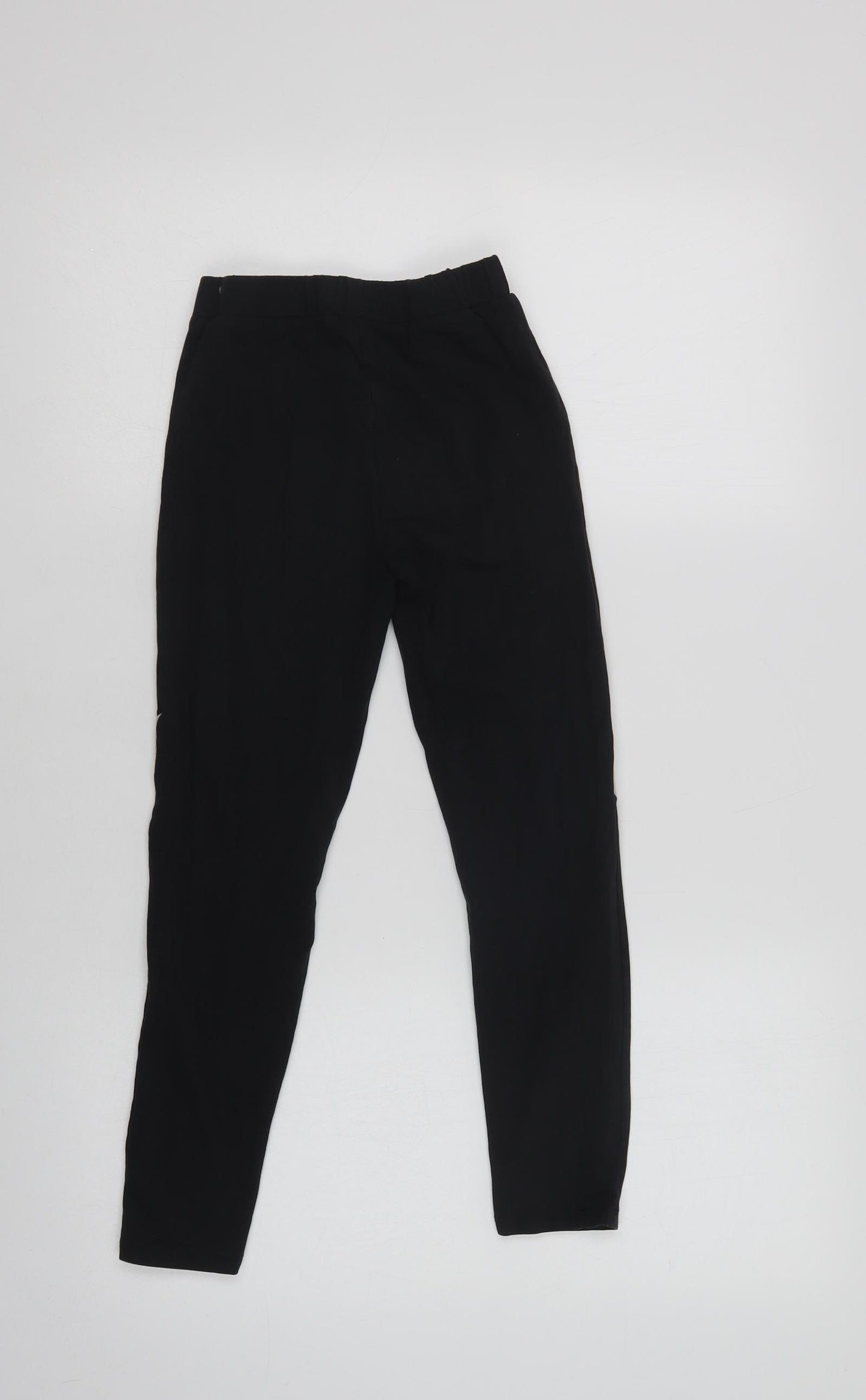 George Girls Black Colourblock Cotton Jegging Trousers Size 10-11 Years  Regular  - Leggings