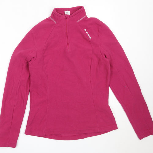 DECATHLON Womens Pink  Polyester Henley Sweatshirt Size M