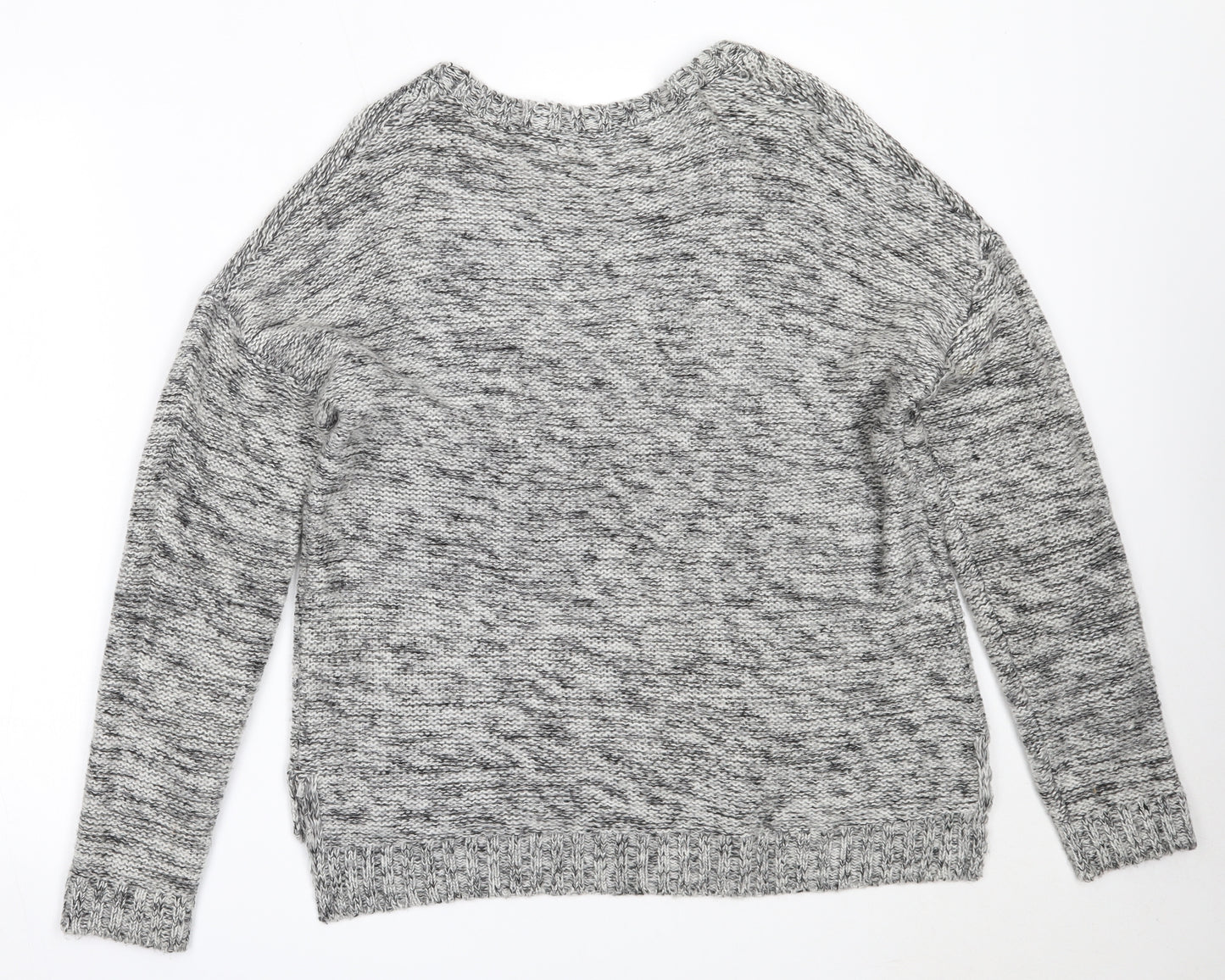Dunnes Stores Womens Grey Round Neck  Acrylic Pullover Jumper Size 14