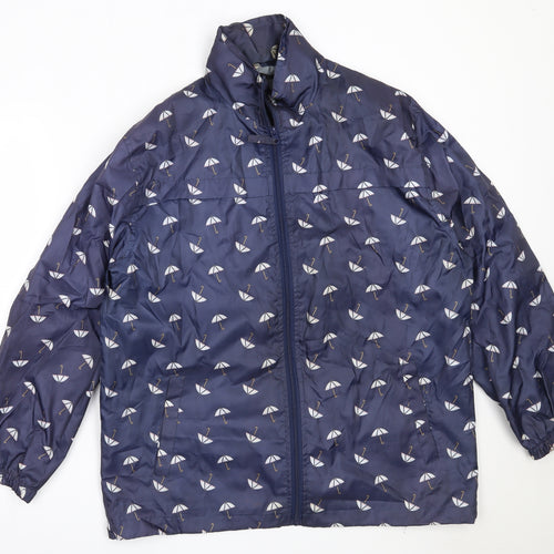 Dunnes Stores Womens Blue   Rain Coat Coat Size M  Zip