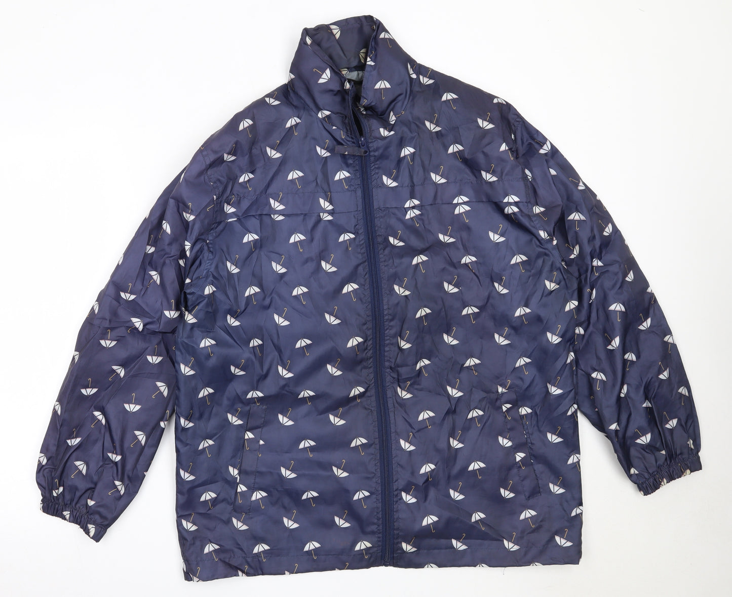 Dunnes Stores Womens Blue   Rain Coat Coat Size M  Zip
