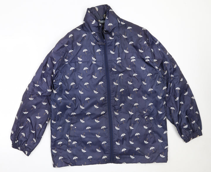 Dunnes Stores Womens Blue Rain Coat Coat Size M Zip