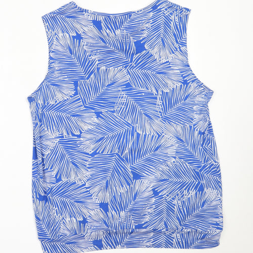 JoJo Maman Bébé Womens Blue  Viscose Basic Tank Size L Round Neck