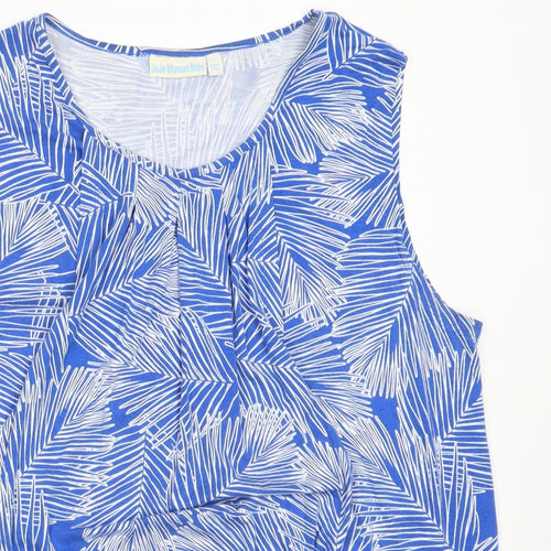 JoJo Maman Bébé Womens Blue  Viscose Basic Tank Size L Round Neck
