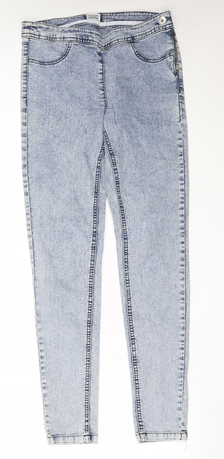 ASOS Womens Blue Cotton Skinny Jeans Size 10 L30.5 in Regular