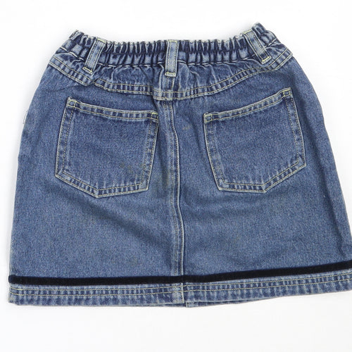 NEXT Girls Blue  Cotton Mini Skirt Size 7 Years  Regular