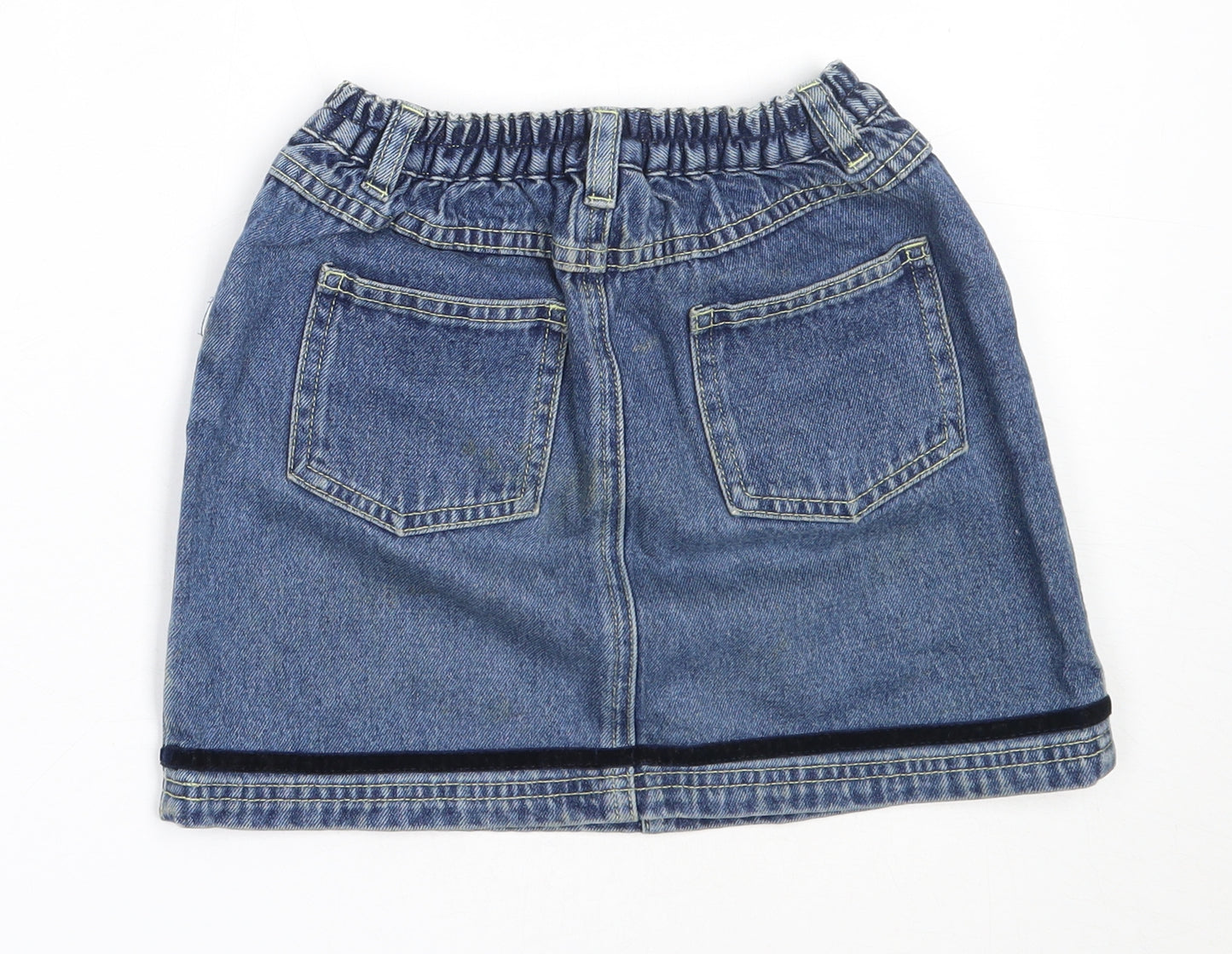 NEXT Girls Blue  Cotton Mini Skirt Size 7 Years  Regular