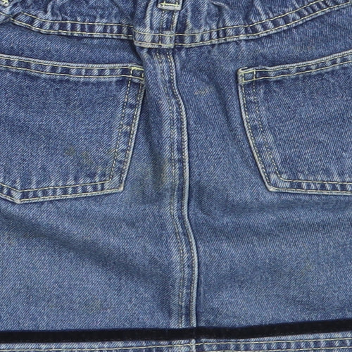 NEXT Girls Blue  Cotton Mini Skirt Size 7 Years  Regular